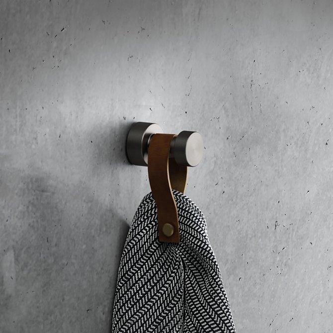 Geesa Nemox Brushed Metal Black kukica (vešalica) za peškir 916513-09