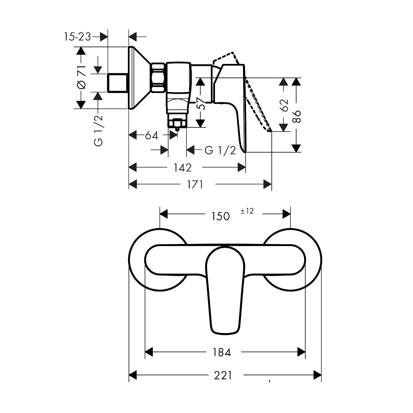Hansgrohe Talis E Chrome baterija (slavina) za ručni tuš 71760000