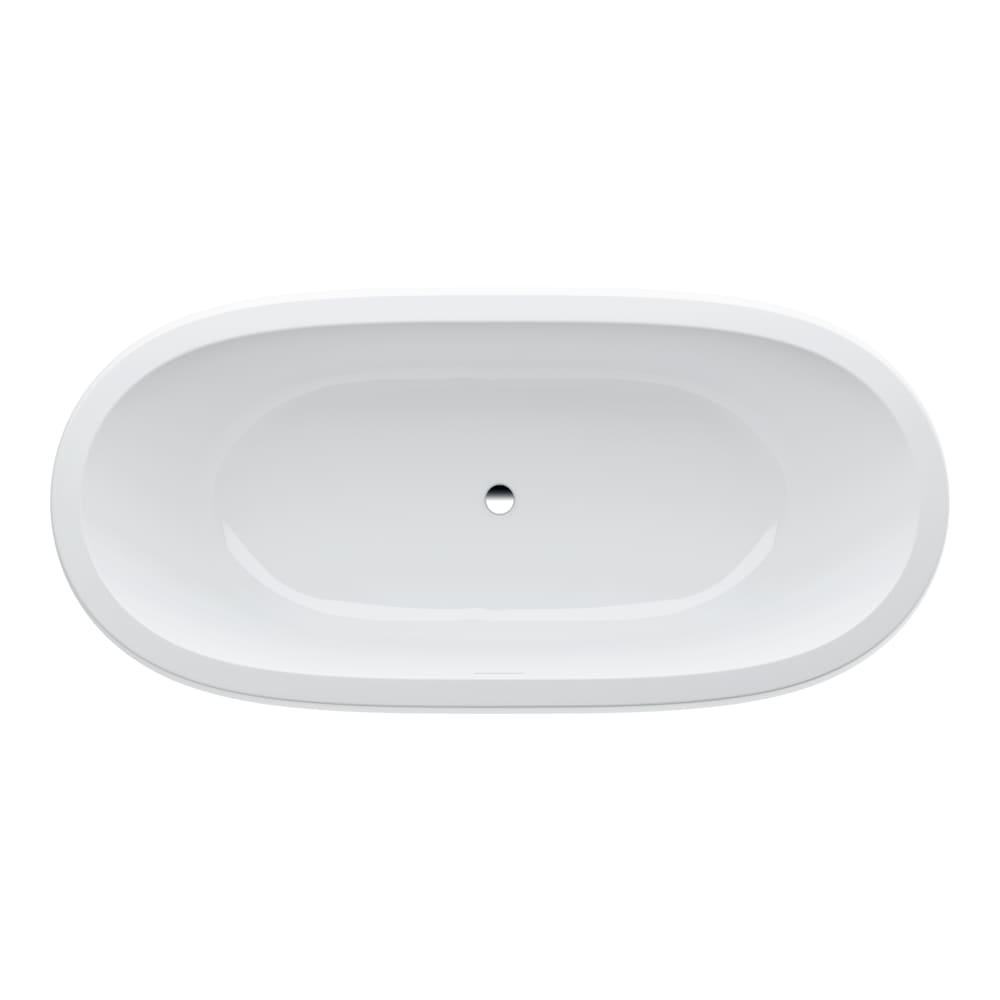 Laufen Il Bagno Alessi White kada 183x87x53 ovalnog oblika, samostojeća sa centralnim izrezom i ramom prelivom i click-clack ovodnim ventilom, sa sistemom za podizanje, LED sistemom i sensor streered air massage 2.4597.2.000.625.1