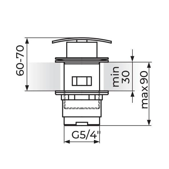 Rosan Quadro Chrome odlivni ventil sifona 5/4
