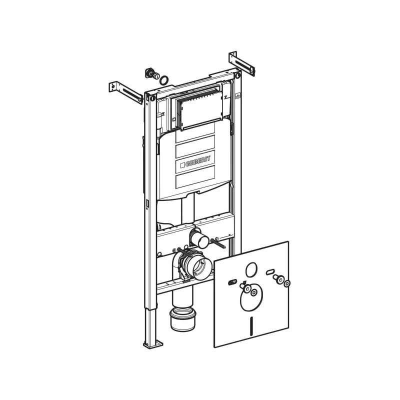 Geberit Duofix Sigma 12 ugradni vodokotlić visine 112cm sa setom za kačenje, priključcima i zvučnom izolacijom za tastere sa prednje strane 111.311.00.5