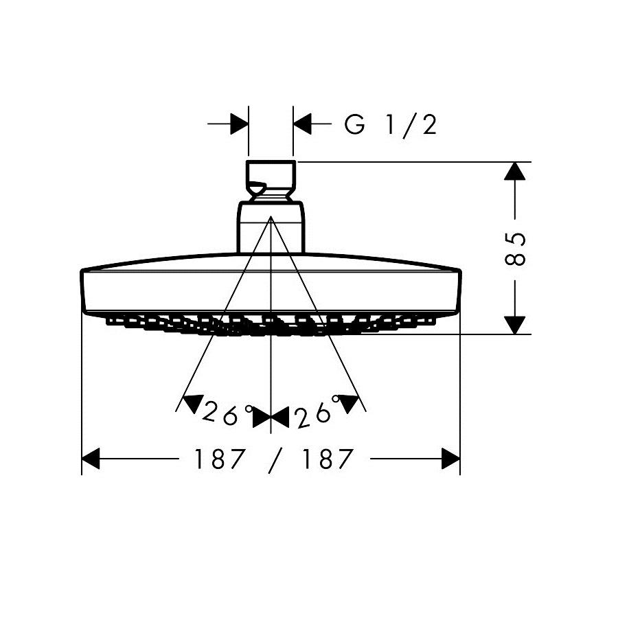 Hansgrohe Croma Select E 180 Chrome nadglavni tuš 2 mlaza 26524000