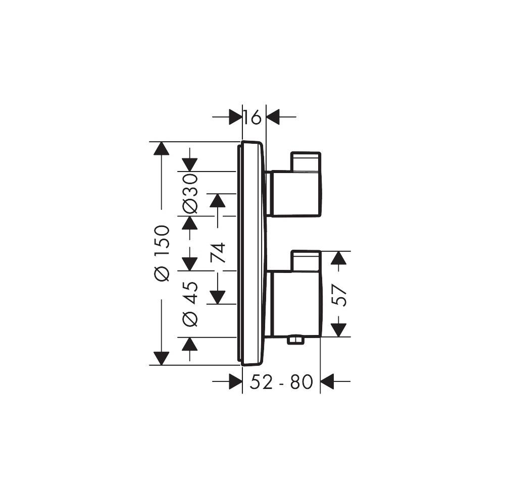 Hansgrohe Ecostat S Chrome mešač termostatski sa prebacivačem sa 2 funkcije okrugli 15758000