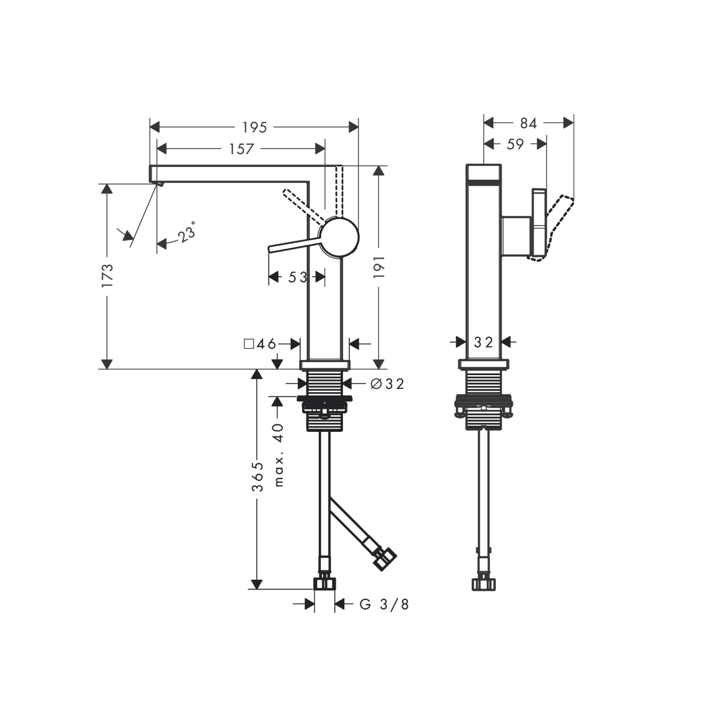 Hansgrohe Tecturis E 150 Fine CoolStart EcoSmart+ Chrome baterija (slavina) za umivaonik sa odlivnim ventilom sifona push-open 73040000