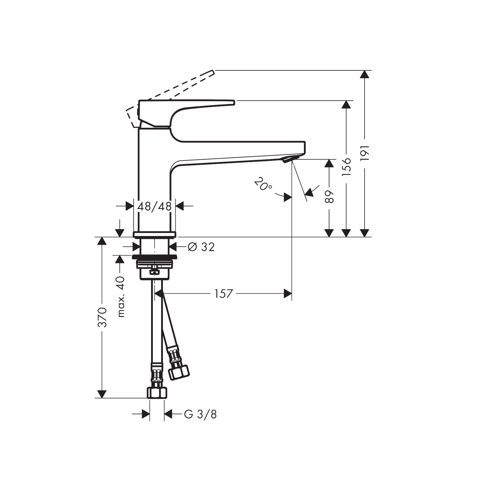 Hansgrohe Metropol 100 CoolStart Chrome baterija (slavina) za umivaonik sa odlivnim ventilom sifona push-open metalnim 32503000