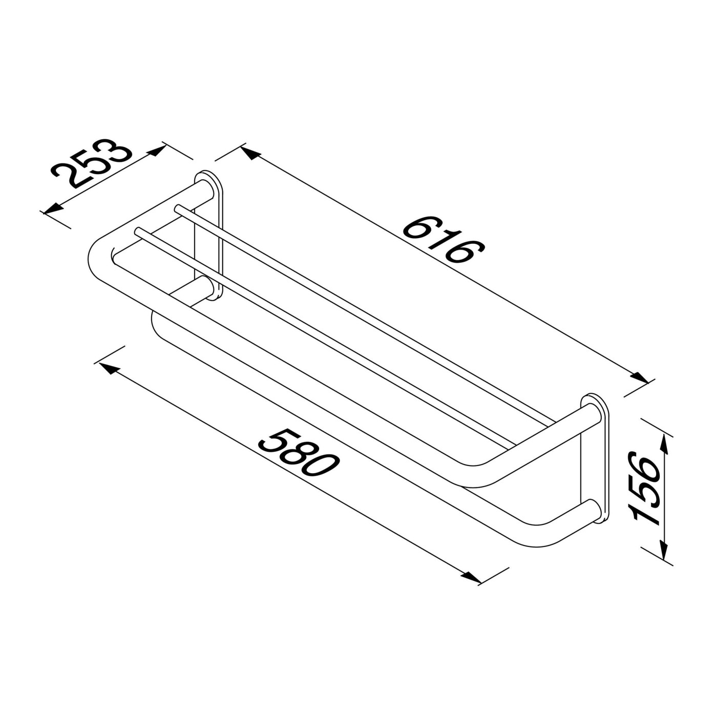Geesa Wynk 600 Chrome držač peškira sa policom  914552-02