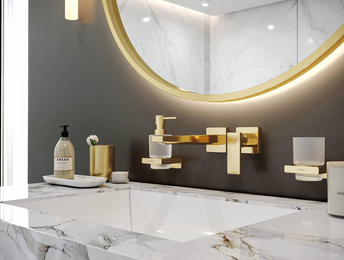 Hansgrohe Metropol 225 Polished Gold Optic uzidna baterija (slavina) za umivaonik sa odlivnim ventilom sifona nezatvorivim 32526990