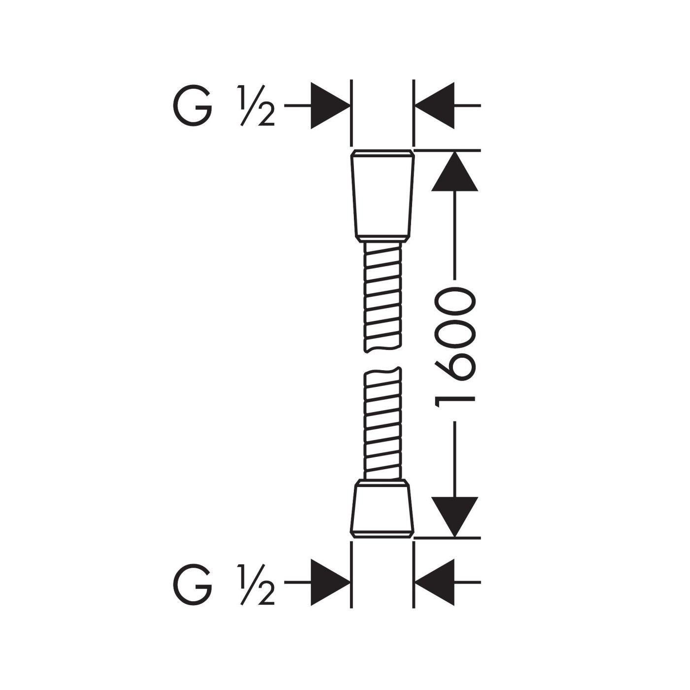  Hansgrohe Sensoflex 1600 Chrome crevo za ručni tuš metalno 28136000