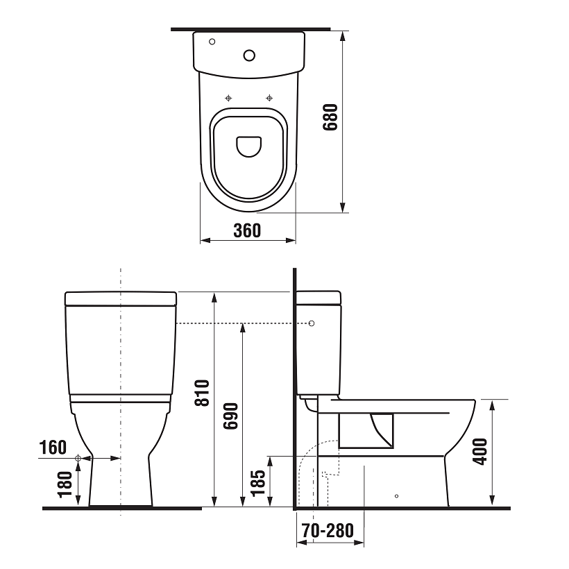 Jika Mio vodokotlić za monoblok sa dovodom vode bočno 42,5x17,5x39 8.2771.2.000.241.1