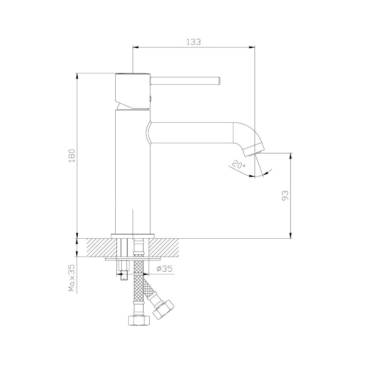Giusta Ultima 93 Chrome baterija (slavina) za umivaonik 71101000 