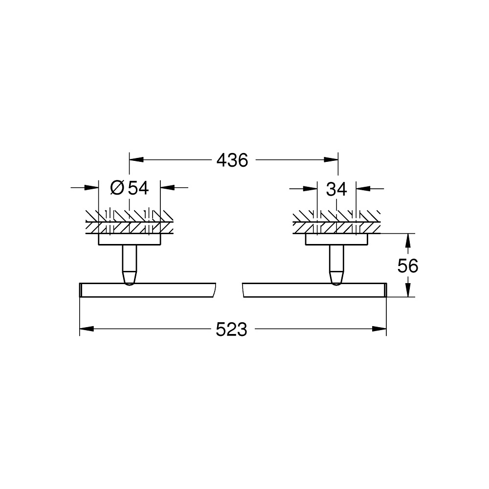 Grohe BauCosmopolitan LongLife 523 Chrome držač peškira 40459001