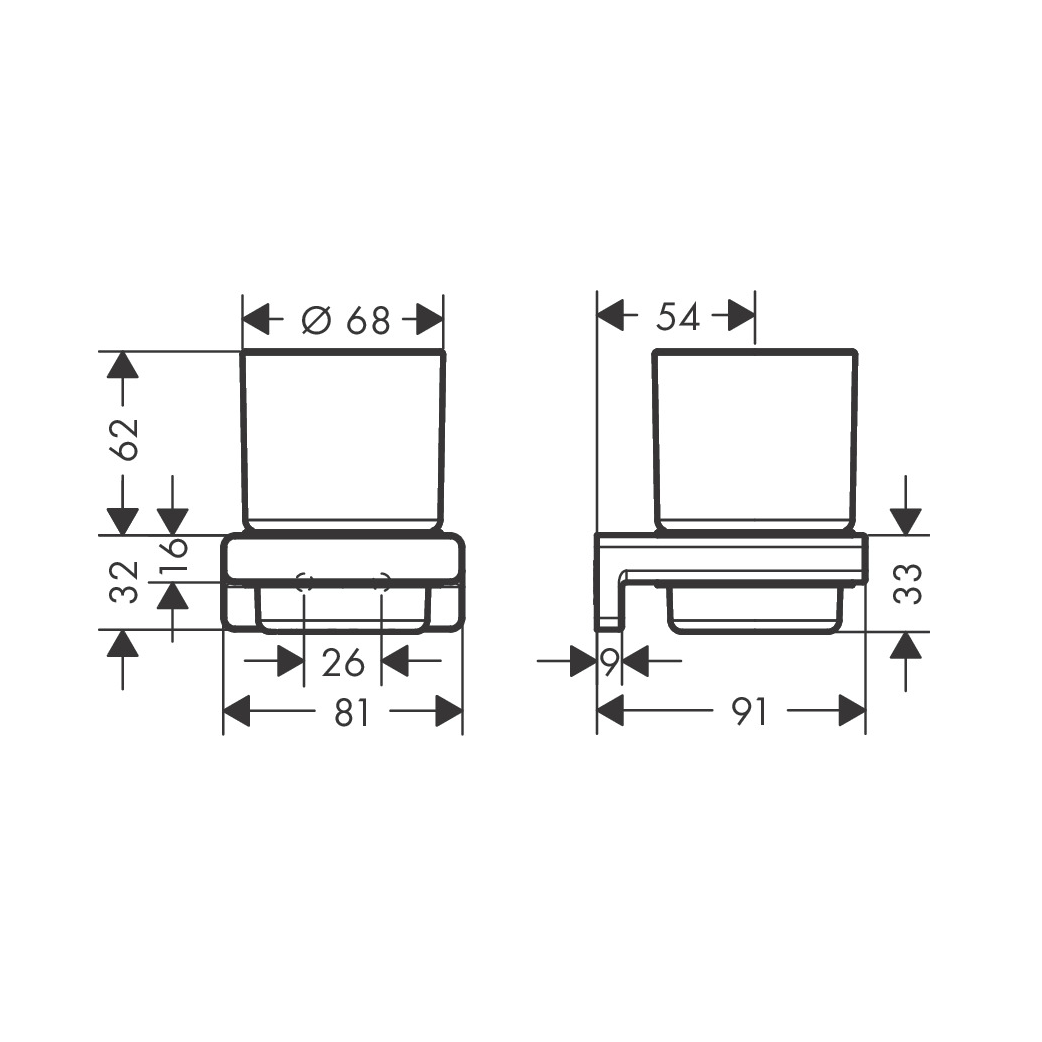 Hansgrohe AddStoris Q Chrome čaša sa držačem konzolnim 41749000