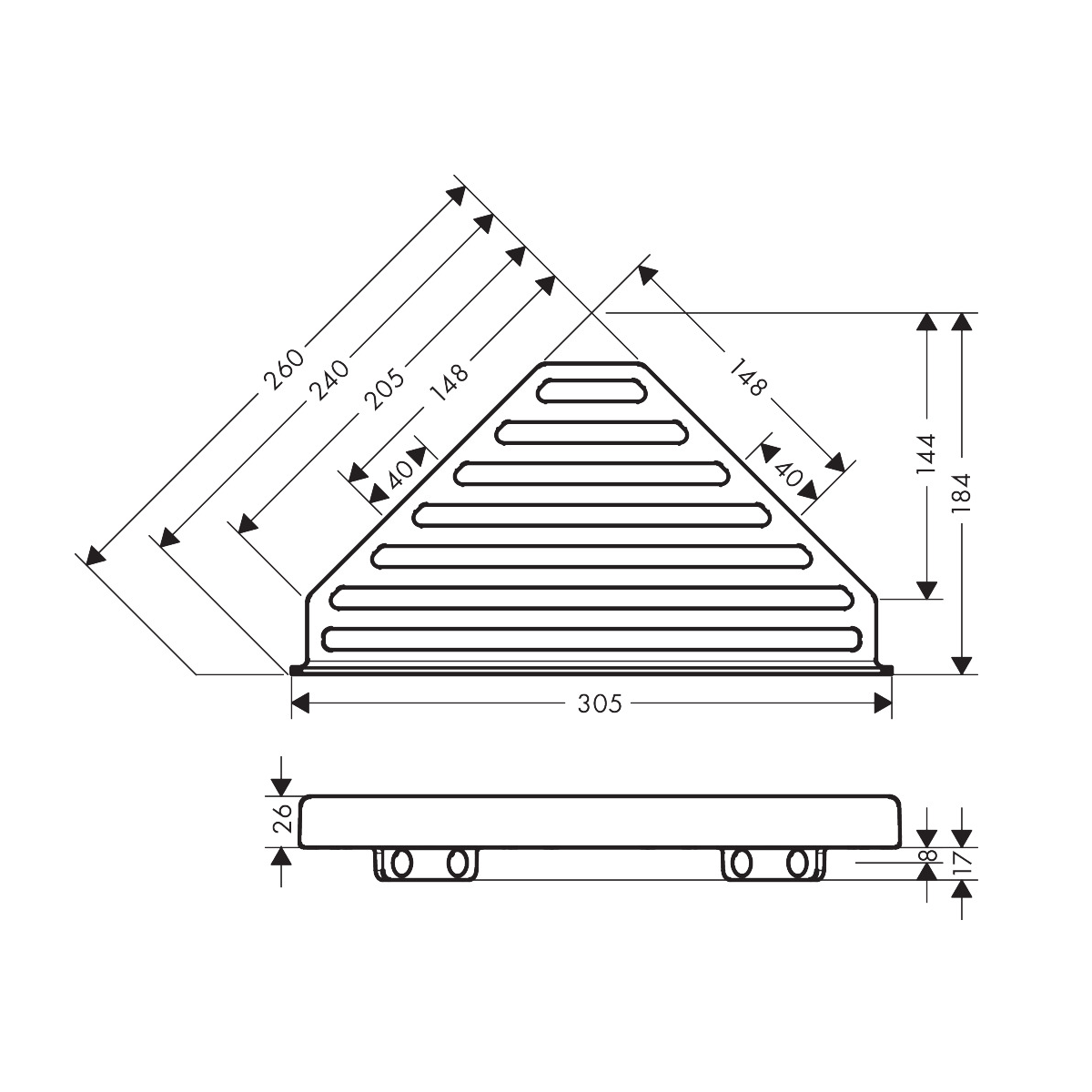 Hansgrohe AddStoris Q Matt Black ugaona polica 41741670