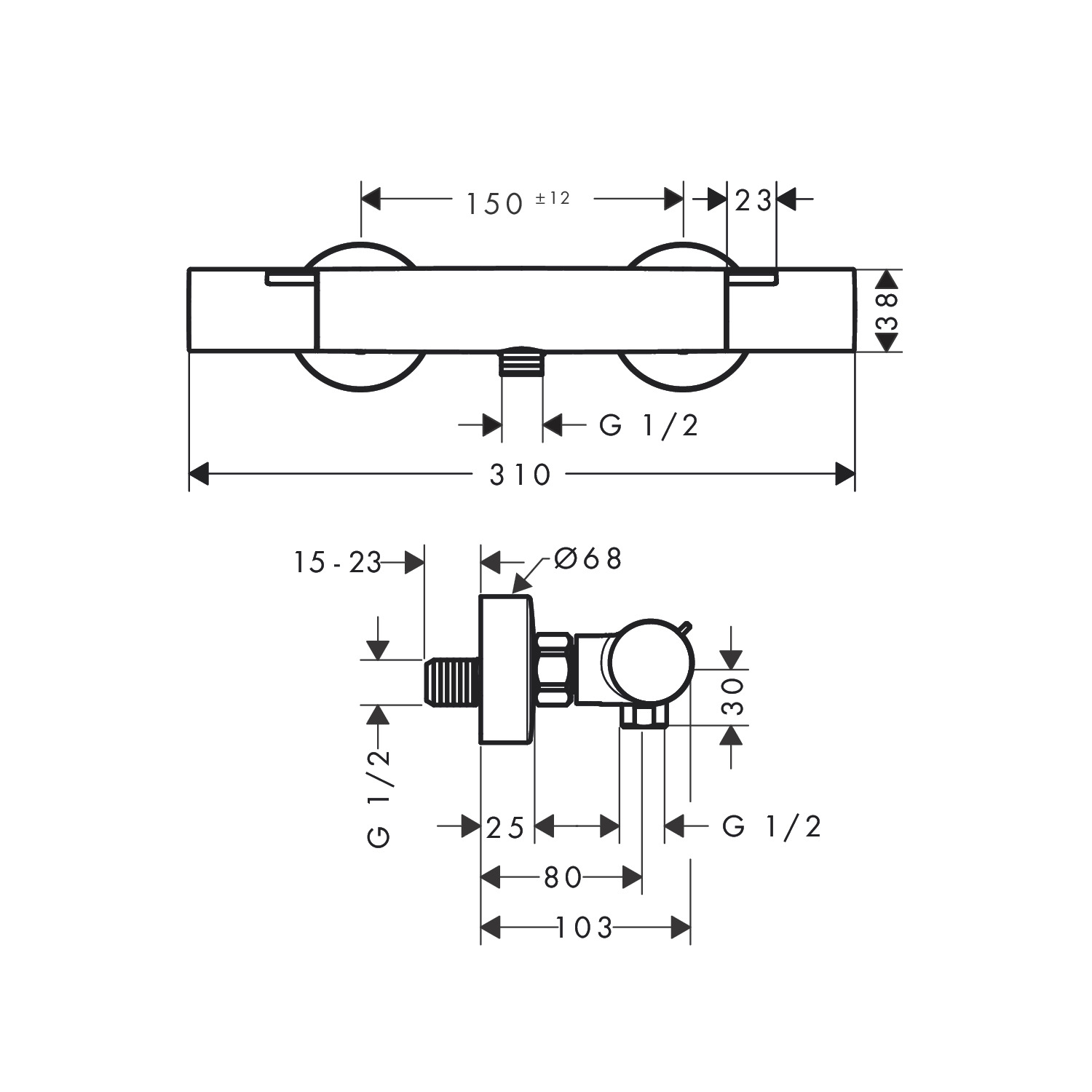 Hansgrohe Ecostat Fine Chrome baterija (slavina) za tuš termostatska 13324000