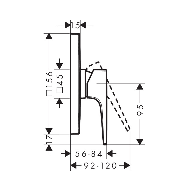 Hansgrohe Metropol Brushed Black Chrome mešač četvrtasti 32565340