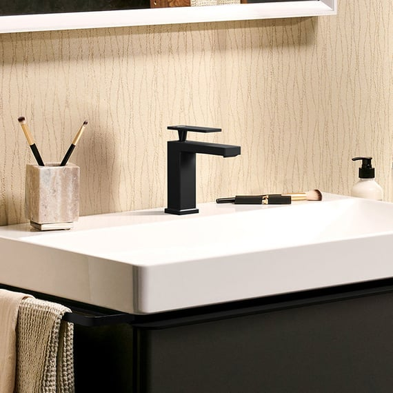 Hansgrohe Tecturis E 110 EcoSmart+ Matt Black baterija (slavina) za umivaonik sa odlivnim ventilom sifona pop-up 73010670