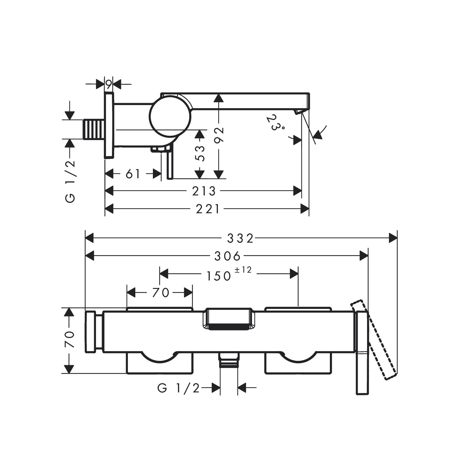 Hansgrohe Tecturis E Chrome baterija (slavina) za tuš sa izlivom 73420000