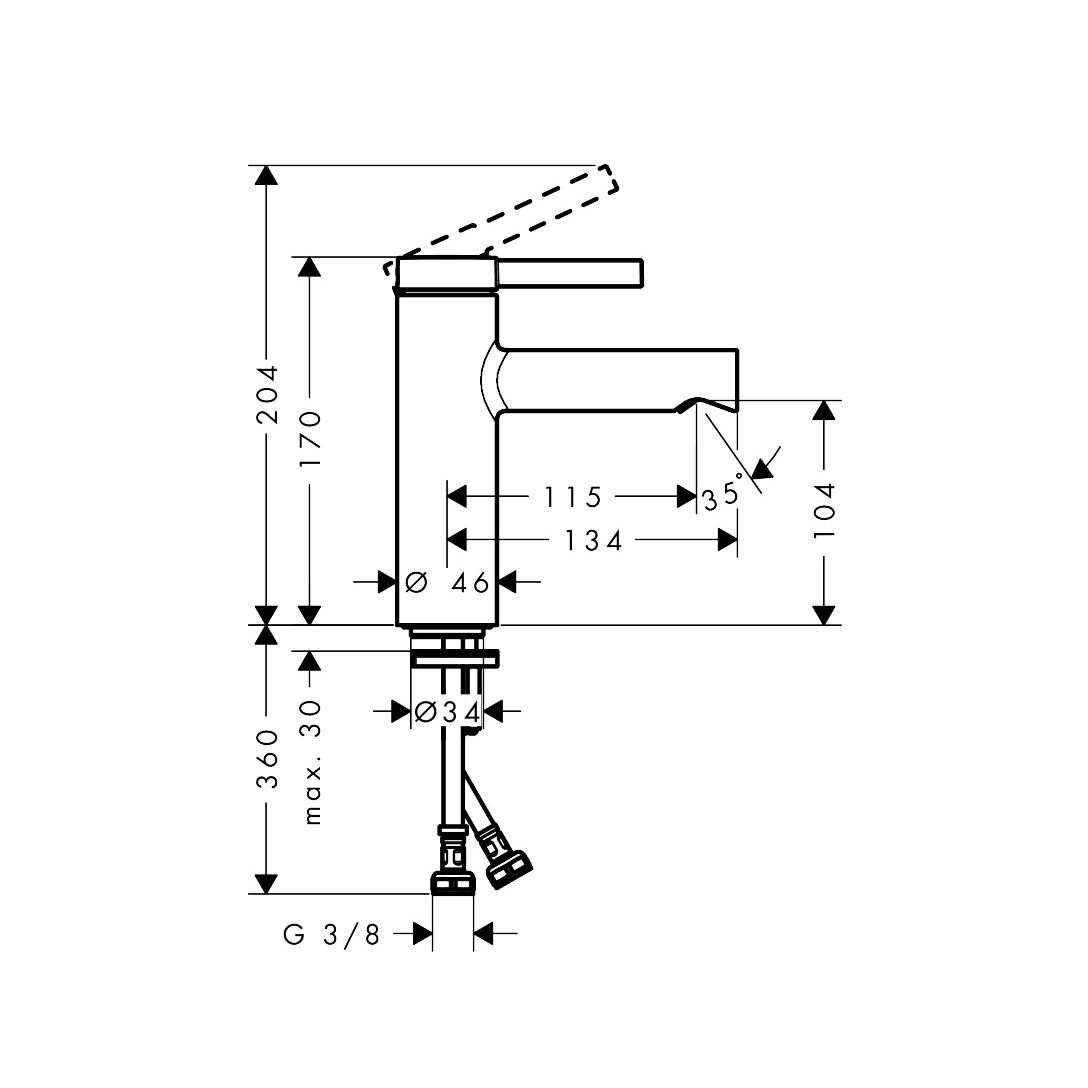 Hansgrohe Zesis S CoolStart 100 Chrome baterija (slavina) za umivaonik sa odlivnim ventilom sifona push-open 74724000