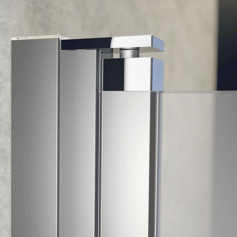 Hüppe Design Pure Bath-top 750 Matt Silver tuš paravan pokretni za kadu za kupanje sa zidnim profilom visine 1500mm sa kaljenim providnim Anti-Plaque staklom debljine 6mm 8P1901.087.322