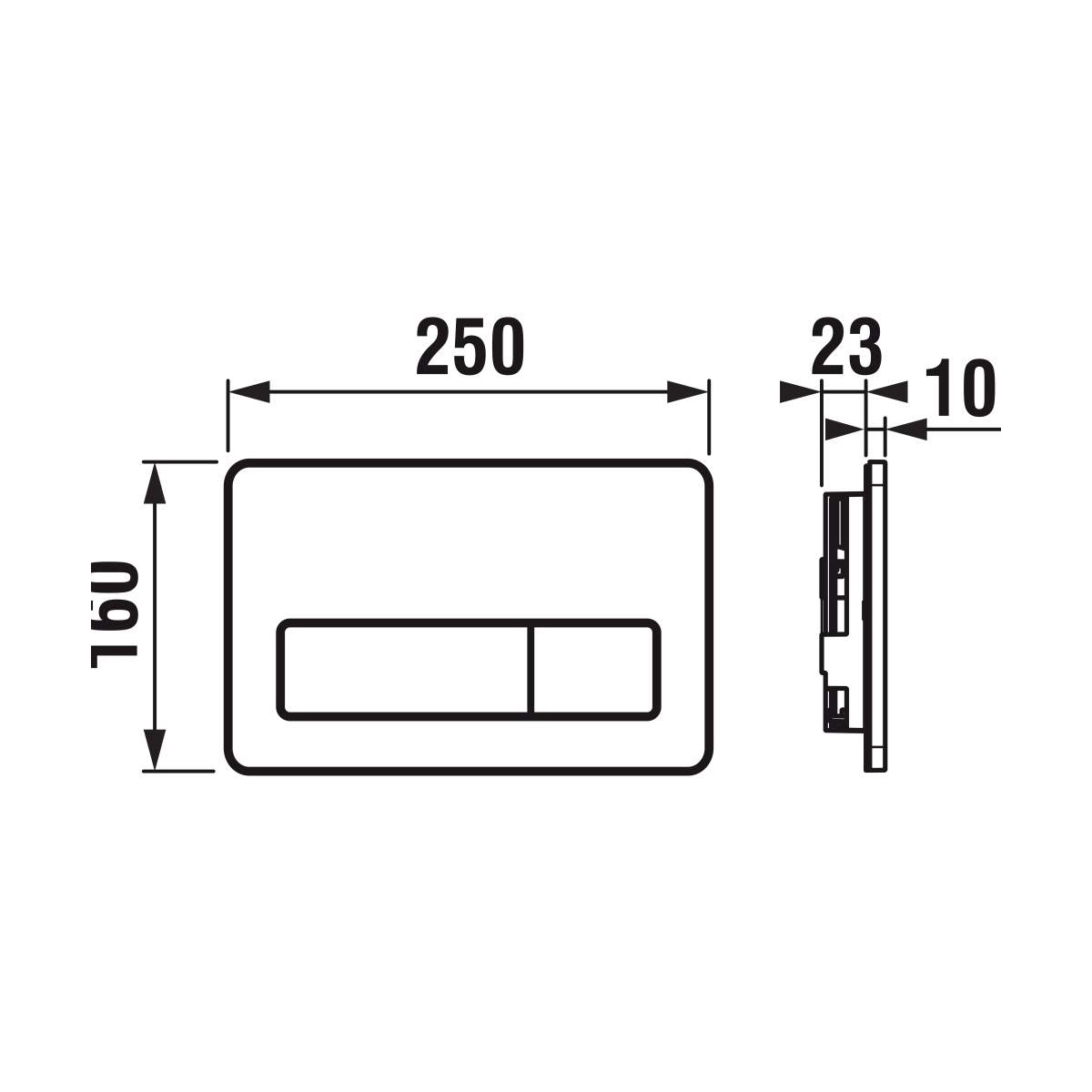 Jika PL3 White taster za ugradne vodokotliće dvokoličinski četvrtasti 8.9366.2.000.000.1