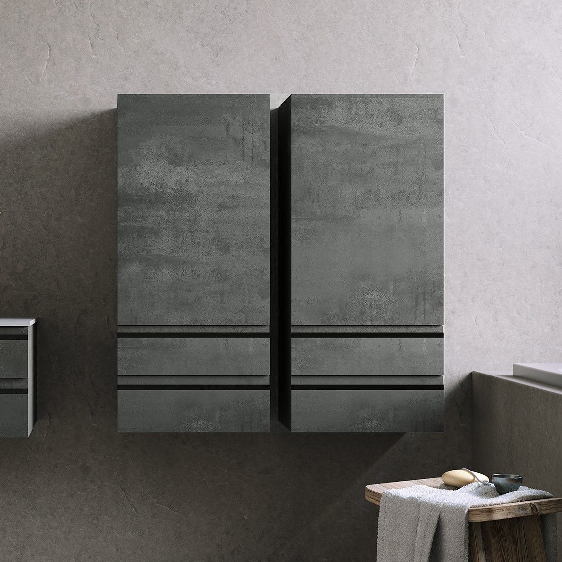 Kolpa San Alexis A 1011 Dark Concrete ormar konzolni 45x32x101 sa 2 fioke, vratima i 2 police 547320