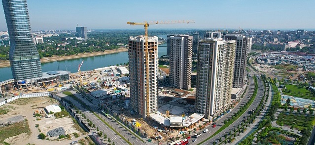 Dnevne sobe stanova zgrade Aqua u Beogradu na vodi